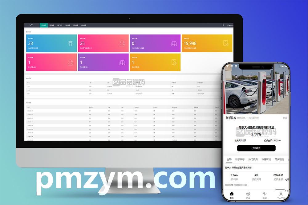 最新海外特斯拉投资系统/多语言投资理财/前端vue/后端thinkphp/全开源