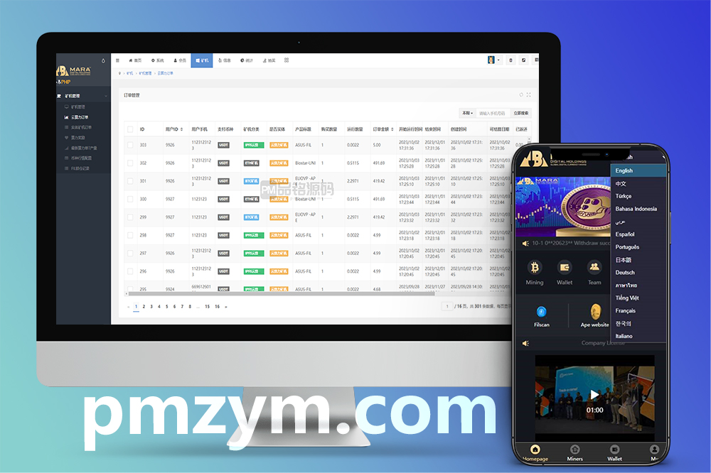 全球化多语言区块链云矿机系统｜云端算力部署+多级分销体系